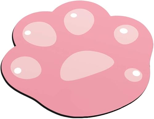 Alfombrilla antideslizante para mouse con garra de gato de dibujos animados, accesorio para computadora, color rosa