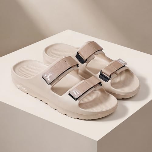 Image of YOHO Wilo Double Strap Sliders for Men | Cushioned & Lightweight | Adjustable Strap | Comfortable Monsoon Footwear & Rainy Sandals