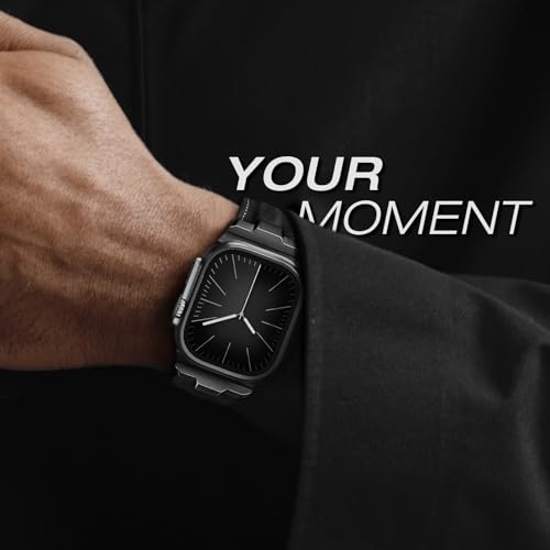 Image of Leather bands Compatible With Apple Watch Ultra Band 49mm 46mm 45mm 44mm 42mm, Superior Genuine Leather Rugged Metal Connector Durable Strap for Men iWatch Ultra3 2 1,Series 11 10 9 8 7 6 5 4 3 SE3 SE