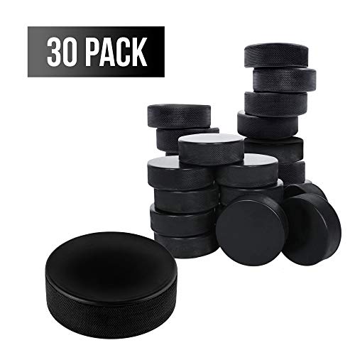 Thorza Ice Hockey Pucks Bulk 30 Pc. Set  Official Regulation Hockey Training Puck Case