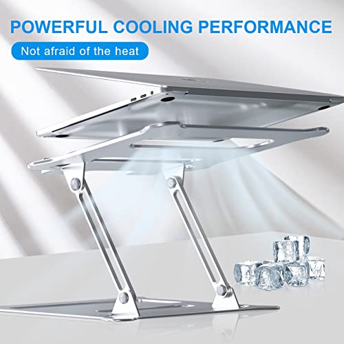 BOBOH Laptop Stand, Draagbare Laptop Stand Verstelbare Multi-Hoek Laptop Houder met Warmte-Vent om Aluminium Laptop Stand Compatibel voor Notebook/PC/MacBook/MacBook Pro Alle Laptop 11-17 inch