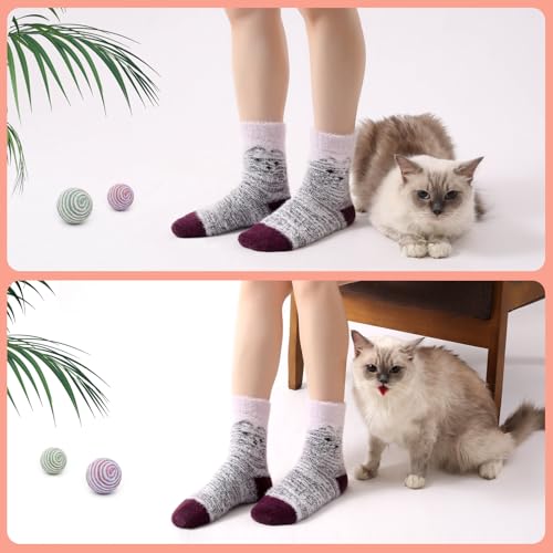 Image of SISOSOCK 5 Pairs Fuzzy Soft Cozy Comfortable Socks for Women, Casual Sleep Comfy Socks, Perfect Warm Winter Gifts for Women