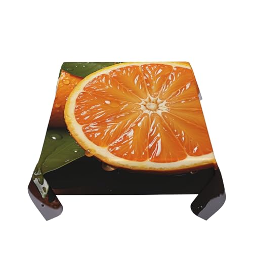 Nappe orange imperméable et infroissable sans repassage pour simplifier vos repas - 8