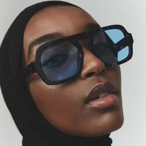 Mirkcittle Trendy Square Aviator Sunglasses for Women Men Retro Flat Top Frame Classic Stylish Designer Sun Glasses4