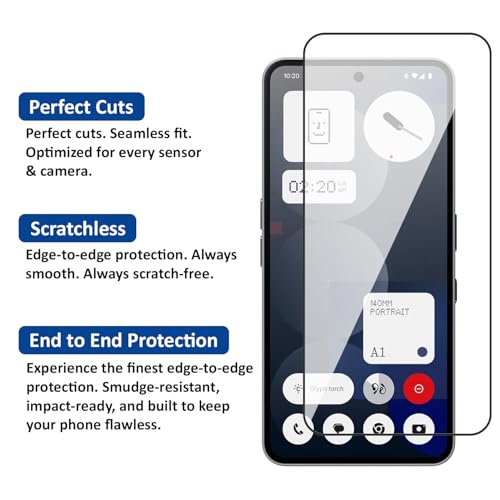 Image of AIBEX Tempered Glass for Nothing Phone 3a / Nothing Phone 3A Pro | 9H Hardness | Anti-Glare & Anti-Fingerprint | Water Resistant | Edge-to-Edge Full Screen Protector | Bubble-Free Installation
