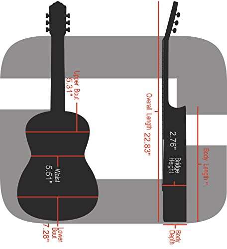 Crossrock, 0-String Soprano Ukulele, Super Leggero Abs Modellato Custodia Rigida In Blu, (CRA860SUBL) - 7