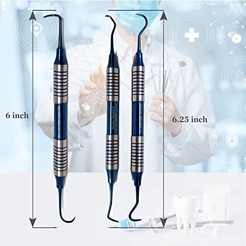 A2Z Scilab A2Z-HH-3SSCALERTIT 3Pc Periodontal Dental Anterior Posterior Sickle Scalers 204S, H6/H7 Montana Jack, Stainless Steel Oral Hygiene Instrument Kit thumb #4