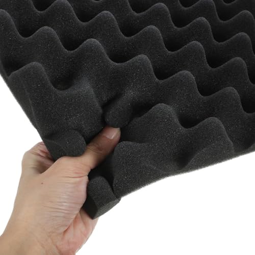 Paneles acústicos de espuma SUPVOX 6pcs: paneles de espuma acústica en forma de cuña de 12 x 12, alta densidad para atenuación de sonido miniatura 4