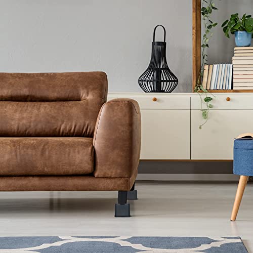 Aspeike 4" Bed Risers - Heavy Duty, Oversized Furniture & Sofa Risers, Bed Lift Elevators - Square, Large Couch Table Bed Raising Blocks - Stackable Up To 8" - Lifts 4,400 Lbs #TOP4
