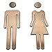QiGui Signe Toilette pour Porte - Signe de Porte Salle de Bain - Panneau WC Adhesif Homme Femme - Stickers pour Toilette Porte de Restaurant Publique Hôtel Cafétéria (Bronze)
