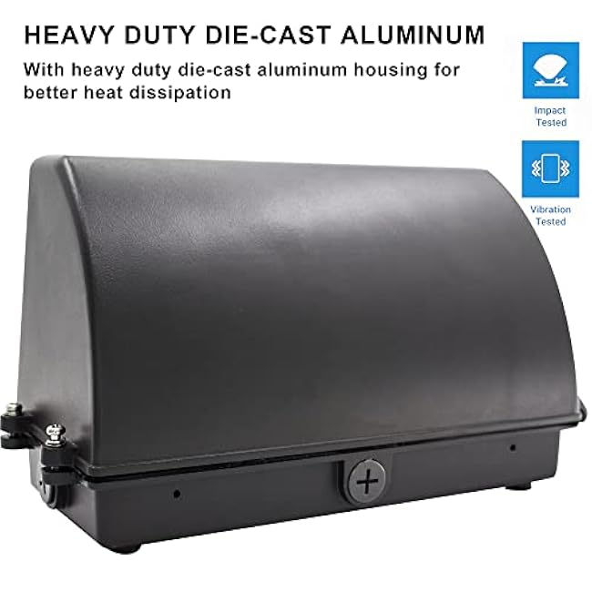 LED Full Cutoff Wall Pack, 35W(420W Eqv.) 4,200LM 5000K with Dusk to Dawn Photocell, 100-277Vac, LED Wall Pack for Outdoor Lighting (1 Pack) - ETL Listed