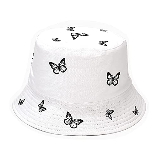 Réversible Chapeau De Soleil Femmes Broderie Chapeau Bob Pliable Hommes Coton Hip hop Bucket Hat Extérieur Voyage Chapeau Cover