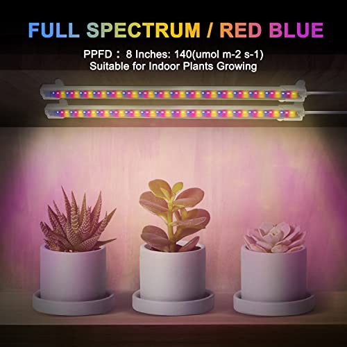 Image of Mosthink Indoor Grow Strip Lights for Under Shelf Cabinet Plants | Full Spectrum with Timer, 3 Lighting Modes,5 Dimmable Levels LEDs Plant Lights for Home Office Greenhouse Growing
