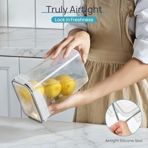 Airtight Food Storage Containers with Lids, Vtopmart 24 pcs Plastic Kitchen and Pantry Organization Canisters for Cereal, Dry Food, Flour and Sugar, BPA Free, Includes 24 Labels,Black #2