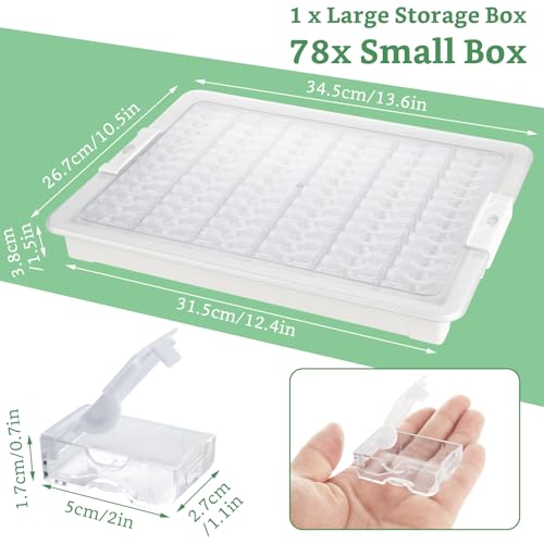 FWEEK Modern Clear Plastic Bead Storage Box with 78 Compartments, Portable Jewelry Organizer for DIY Crafts, Bracelets, Nails by FWEEK - Image 2