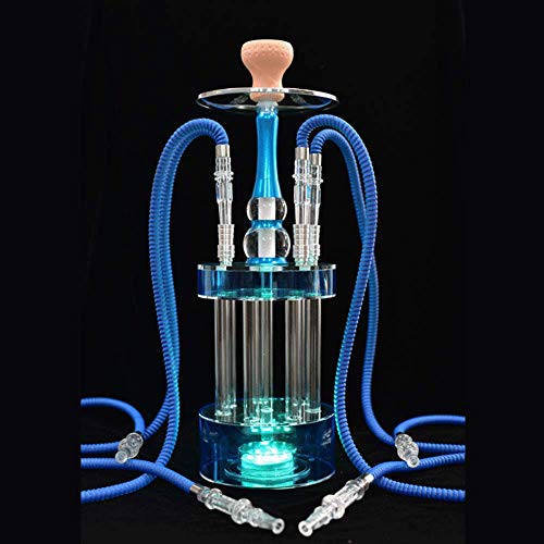 cachimba Shisha Hookah Set Wasserpfeife Gatlin Acryl Kunststoff Hookah kit 4 Schlauch Röhrchen Narguile LED-Licht blinkt…