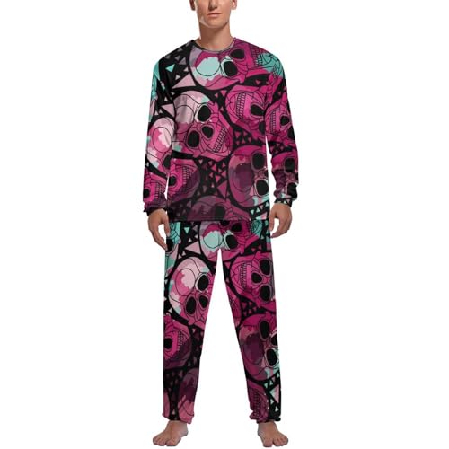 Pyjama homme crâne violet parfait pour vos soirées cocooning et nuits fraîches d'hiver