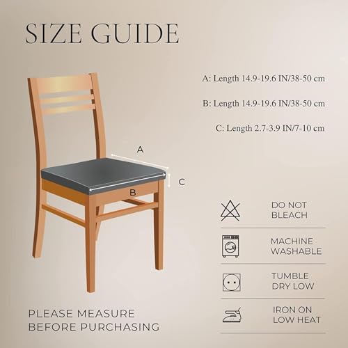 Image of SearchI Stretch Dining Chair Seat Covers Set of 8, Soft Washable Seat Covers for Dining Chairs, Dining Room Seat Cover Protector (Rear-Covered, Ball Flower)