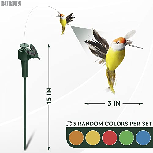 3Pcs Fluttering Solar Hummingbird Garden Decor - Hummingbird Figurines Solar Yard Decorations Outdoor Statues Hanging Garden Decor Solar Powered - Hummingbird Flowers Toy Bird Decorative Garden Stakes #TOP1