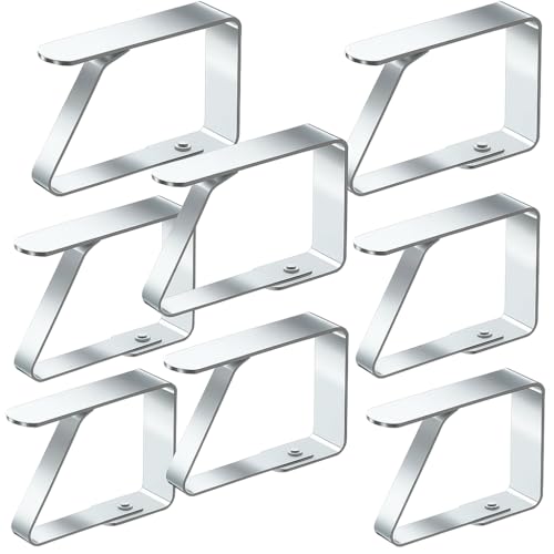 8-Pack Stainless Steel Tablecloth Clips | Heavy-Duty Table Cover Clamps for Secure Fit on Tables 1-3 cm Thick | Perfect for Home, Parties, BBQs, and Outdoor Dining | 4 cm x 8 Pieces