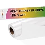 HTVRONT White Flock HTV Heat Transfer Vinyl-12' x 6FT Flock HTV Vinyl Roll for T-Shirts, Flocked Iron on Vinyl for Cricut & Heat Press Machine- Easy to Cut & Weed Flock Vinyl Heat Transfer (White)