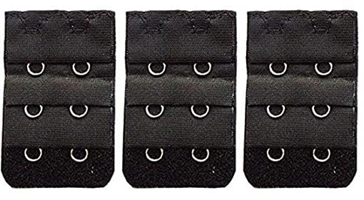Bra Hook Extender- 2 & 3 Hooks Without Elastic Bra Extensions Combo (Free Size) (Black Pack of 3)-image-15