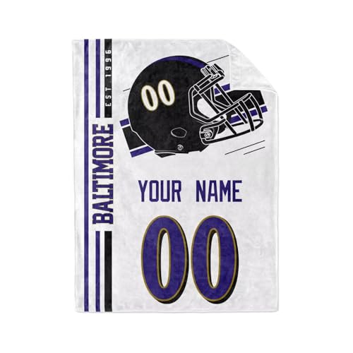 Image of Baltimore Throw Blanket Custom Name and Number Personalized Gifts for Men and Women