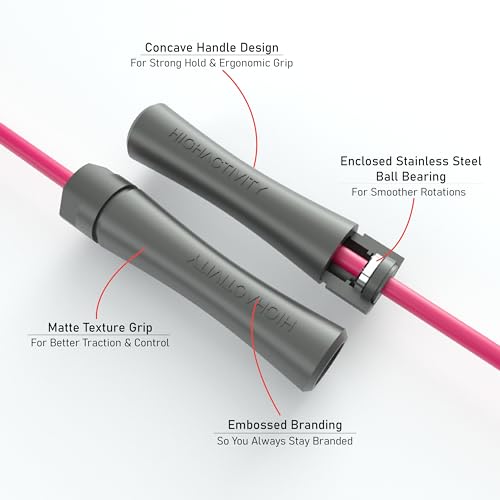 Image of Professional Heavy Skipping Rope for Man Women & Children Adjustable Weighted Skipping Rope for Exercise, Tangle Free, 10 Feet, Neon Pink