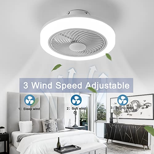 Ceiling-Fan-with-Light-and-Remote18-Enclosed-Low-Profile-Fan-Light-Bladeless-Ceiling-Fan-with-Led-Light-Bedroom-Ceiling-Fan-with-Lights-Flush-Mount-Ceiling-Fan-with-Dimmable-Light