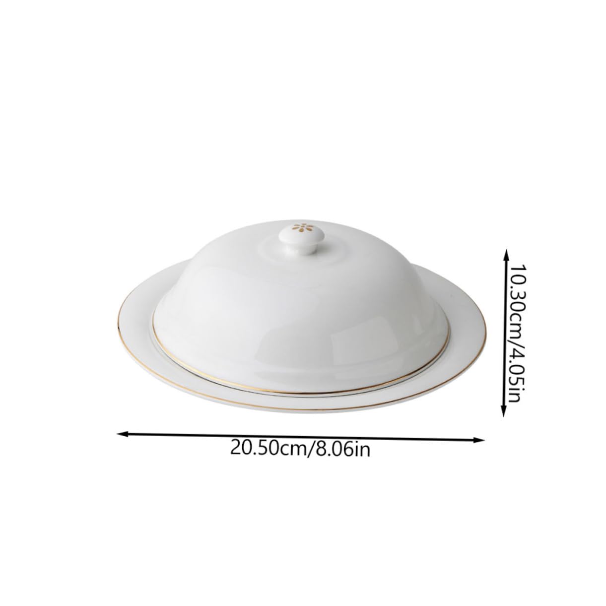 Plato de Cerámica Blanco para Servir Bistec y Postres con Tapa Vajilla de Cocina para Restaurante Occidental y Hogar