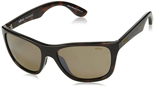 Revo Unisex RE 1001 Otis Square Polarized UV Protection Sunglasses, Tortoise Frame, Terra