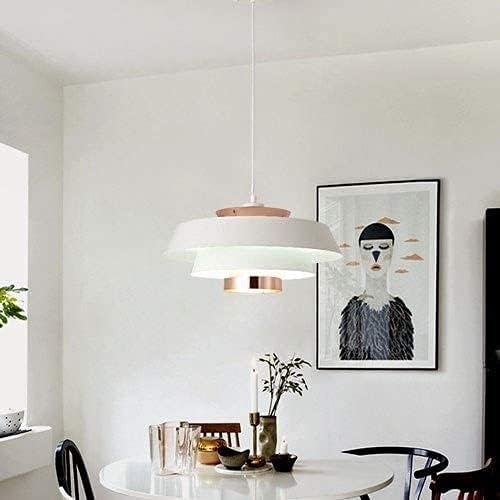 Nordic Industrial Wrought Iron Restaurant E27 Lamp Bar eiling Hanging Light Fixture Hard Wifor Kitchen Island Bedroom Living Dining Room Perfect, White