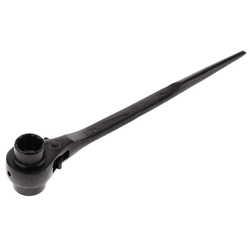 Skkwjege Black Hexagon Scaffold Podger Ratchet Spanner Ratcheting Socket Wrench 19-22 Mm