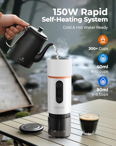 Image of Portable Espresso Coffee Maker: 12V Mini Electric Travel Expresso Machine - Automatic Compatible with NS Capsule Machines - for Car Hiking Camping