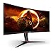Produktbild AOC Gaming CU34G2 - 34 Zoll WQHD Curved Monitor, 100 Hz, 1ms, FreeSync Premium (3440x1440, HDMI, DisplayPort, USB Hub) schwarz/rot