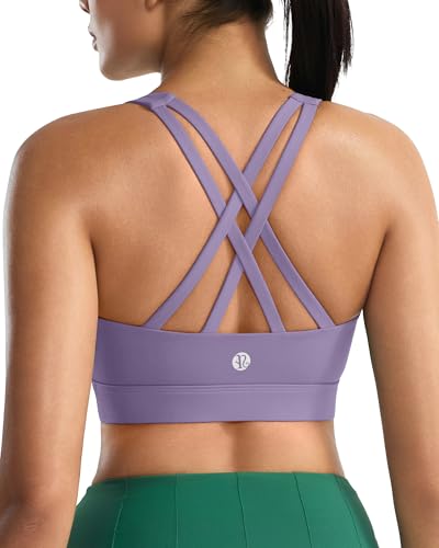 Image of RUNNING GIRL Sports Bra for Women,Molded Cup Strappy Running High Impact Sports Bra with Sewn in Pads