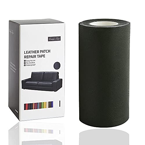 Image of Leather Repair Tape kit Patch Heavy Duty, Retro Blackish Green 4x60 inch Self-Adhesive for Sofas, Couches,Car Seats,Handbags,Furniture,Drivers Seat,Jackets,First Aid Vinyl Repair kit Multiple Colors