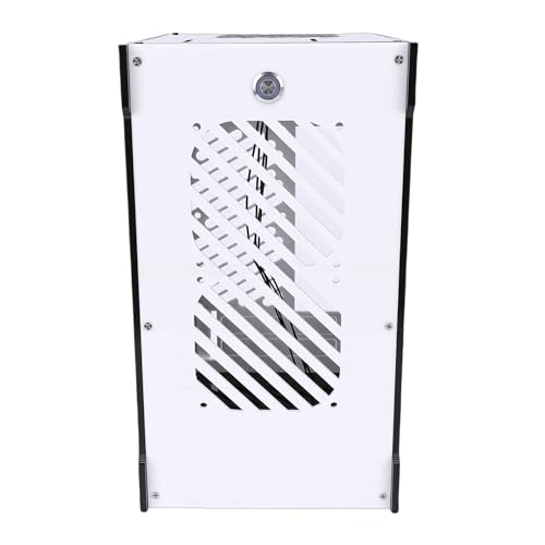 Gabinete PC Mini ITX Bewinner de 10,5 L con chasis acrílico portátil, compatible con fuentes SFX/SFX-L, soporta 4 SSD de 2,5" y GPU de hasta 180 mm, ventilación 360° para refrigeración óptima miniatura 6