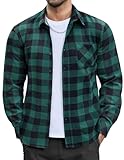 COOFANDY Men's Flannel Plaid Shirt Long Sleeve Button Down Shirt Cotton Casual Lightweight Shirt Jacket