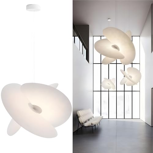 Bofea-Wabi Sabi Decor Boho Pendant Light,White Silk Pendant Light with