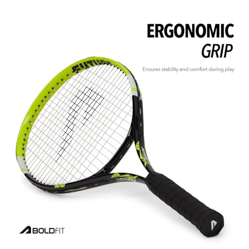 Image of Boldfit Tennis Racket for Adults with Cover Carbon Lightweight Racquet for Practice