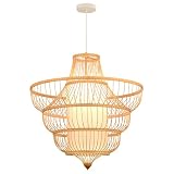 CJSLXGBL Lámparas De Araña De Bambú De Granja, Luz Colgante Grande Boho, Candelabros Tejidos A Mano, Lámparas Colgantes De Arañas Rústicas, para Isla De Cocina, Comedor