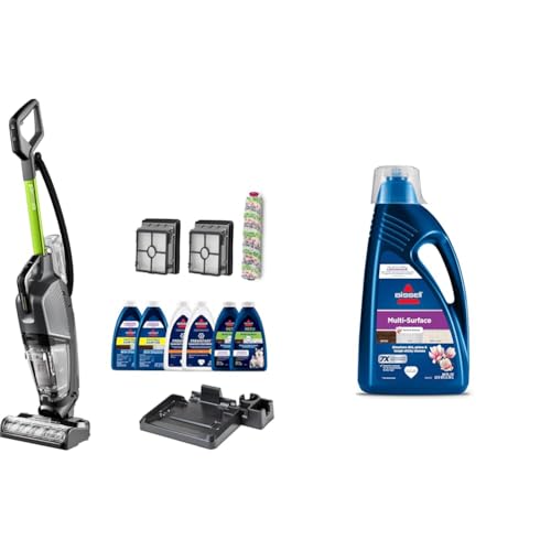 Image of BISSELL CrossWave HydroSteam Deluxe Wet Dry Vac, Multi-Purpose Vacuum, Wash, and Steam, 3515G + Bissell MultiSurface Floor Cleaning Formula for Crosswave and Spinwave (80 oz), 1789G