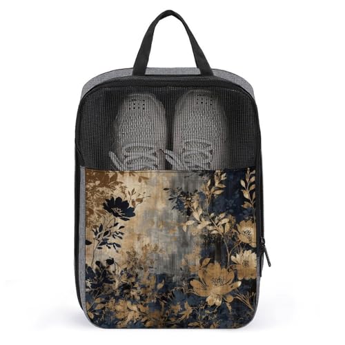 Organizador de zapatos con asa y estampado de flores para llevar tus calzados de viaje con estilo