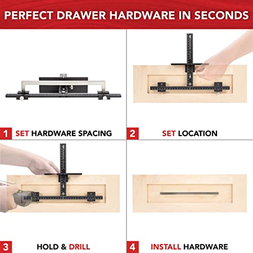 The Original Cabinet Hardware Jig - Made In Usa - Most Accurate Tool For Knobs And Pulls - Hand Calibrated By True Position Tools #TOP3