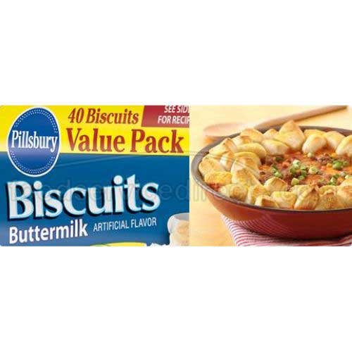 General Mills Pillsbury Unbaked Buttermilk Biscuit Dough, 2.2 Ounce -- 120 per case.