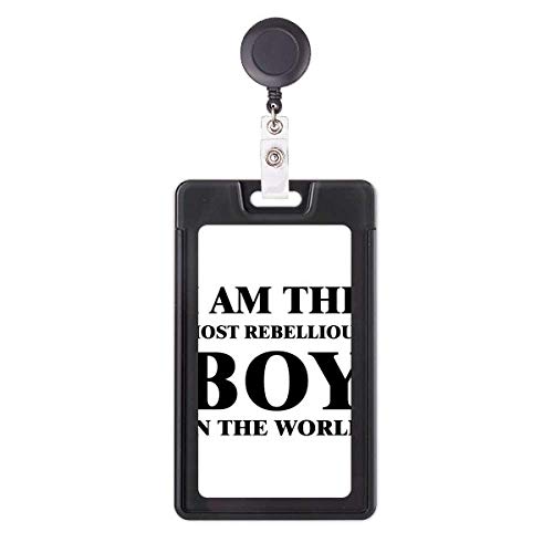 Porte-badge rétractable I Am The Rebellious Boy avec cordon en nylon noir