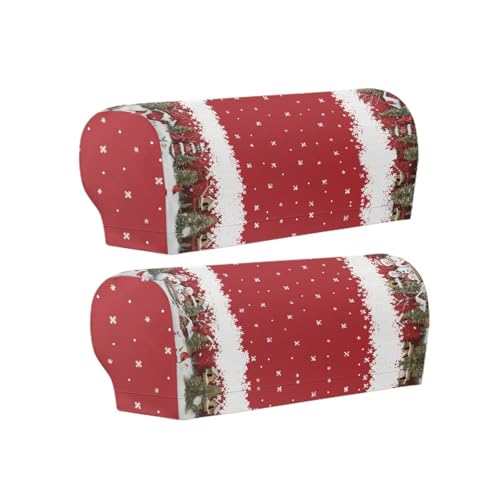 Qehuruxo Christmas Snowflake Couch Arm Covers Stretch Armchair Cover Anti-Stains Arm Chair Slipcover Removable Sofa Arm Covers Armchair Protector Cover Office Chair Armrest Covers