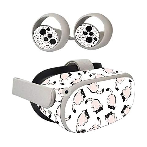 MightySkins Skin Compatible with Oculus Quest 2 - Raining Cats | Protective, Durable, and Unique Vinyl Decal wrap Cover | Easy to Apply, Remove, and Change Styles | Made in The USA, OCQU2-Raining Cats Cover