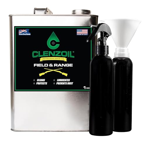 Image of Clenzoil Field & Range Gun Oil | One Gallon | Cleaner Lubricant Protectant [CLP] | Multi-Purpose Gun Cleaner and 3 in 1 Oil | Gallon Jug w /Two Empty Spray Bottles & Funnel